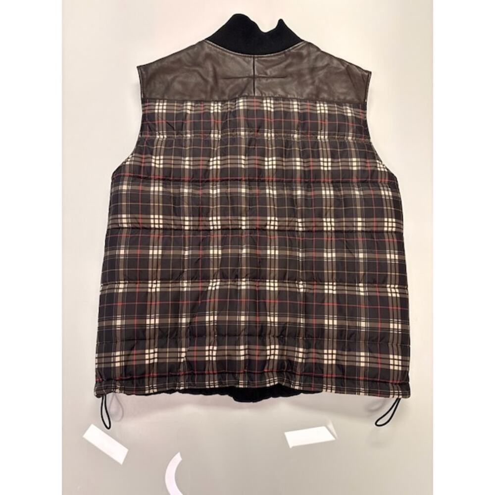 Givenchy Plaid Down Quilted Vest Full-Zip Pockets Black/Multicolor Mens Size 52 - Picture 15 of 16